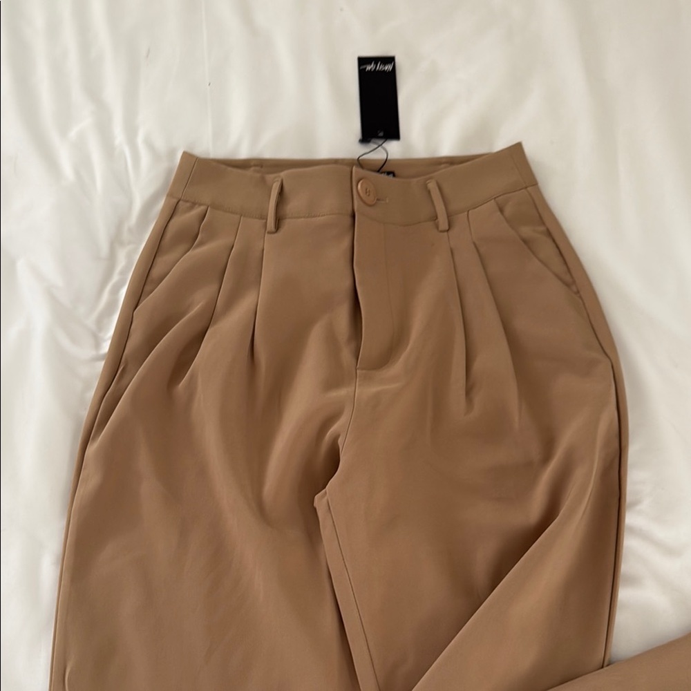 Tan Pleated Trousers